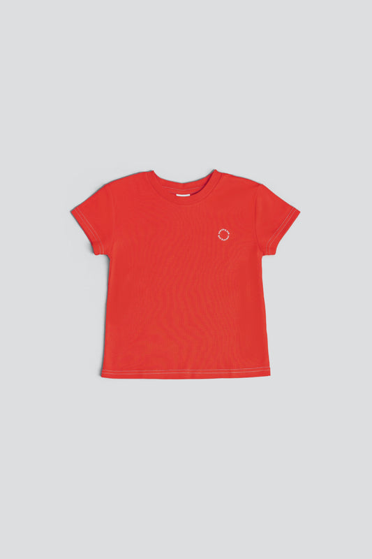 T-Shirt in Organic Cotton - Fiery Red