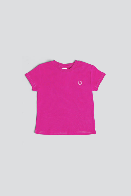 T-Shirt in Organic Cotton - Raspberry Sorbet